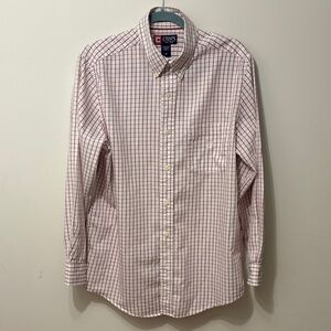 RALPH LAUREN CHAPS - Men’s White/Red Checkered Button-Down Shirt